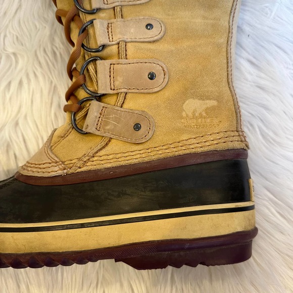 SOREL Joan of Arctic Leather Faux Fur Waterproof Knee High Winter Boots, NL1540 - Picture 9 of 12